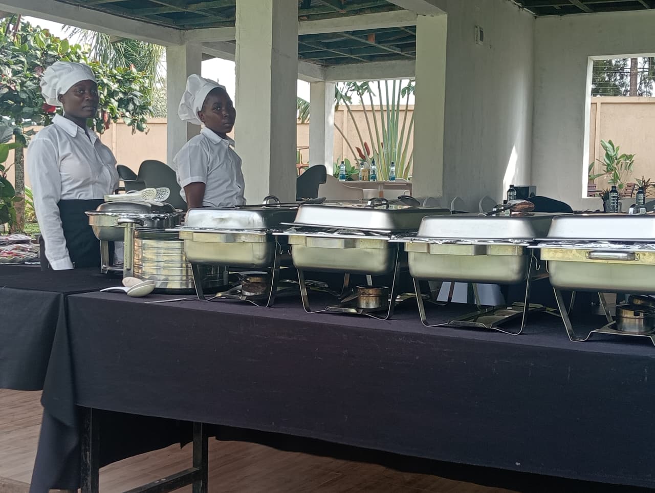 Buffet service at the pavilion