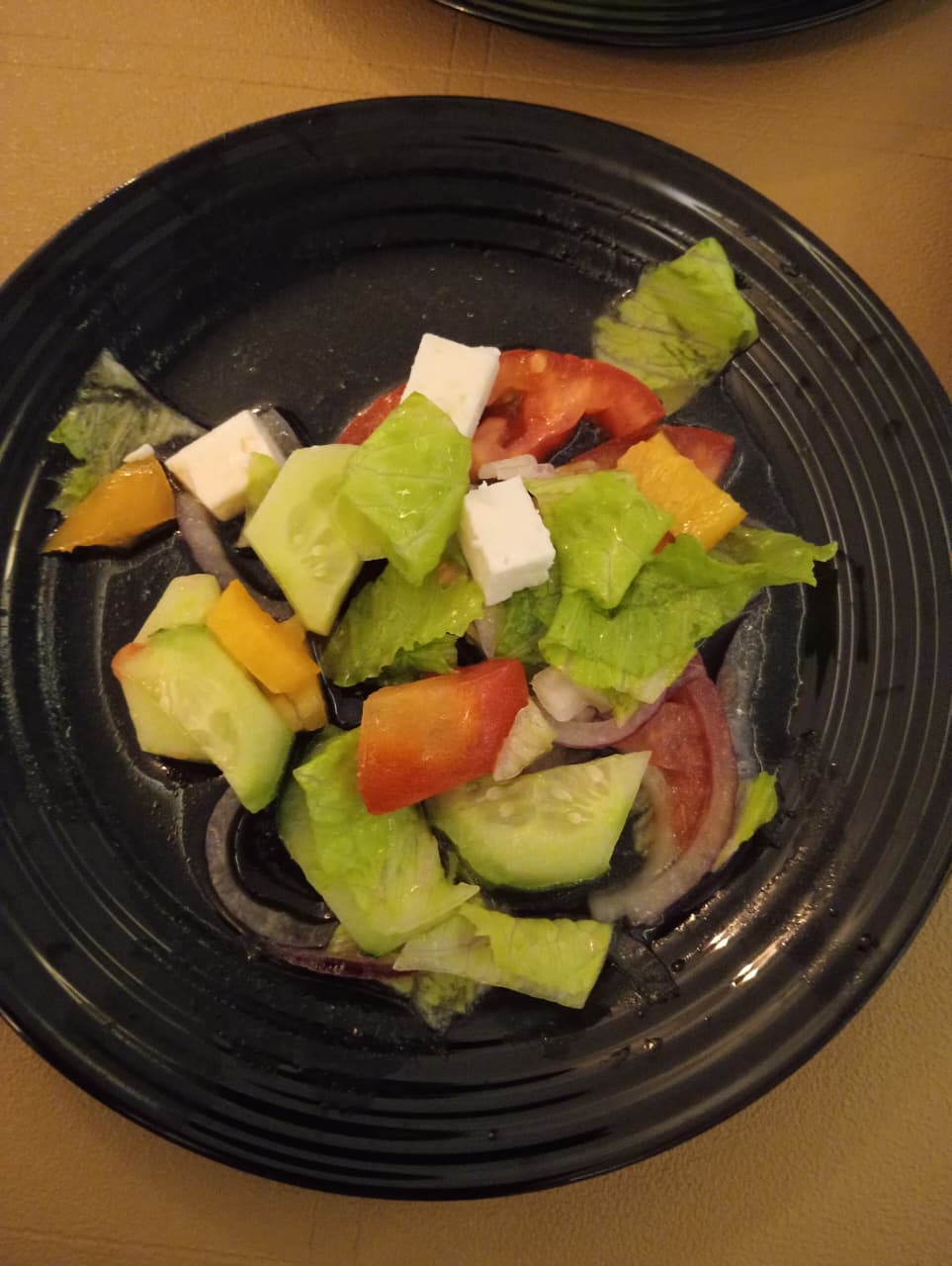 Fresh garden salad with feta